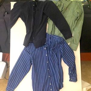 3 Medium Button Up Shirts AE, Hollister, Saddlb.